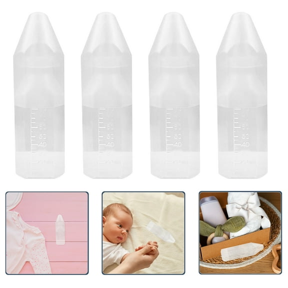 LOLIPPYY 5Set Infants Feeding Milk Bottle Plastic Transparent Standard Neck Ergonomic Twist