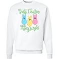 thumbnail image 2 of Inktastic Funny Easter Just Chillin' with My Peeps Adult Sweatshirt, 2 of 4