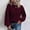 Wine, variant on AOOCHASLIY Sweaters Fall Clothes Fashion Women Solid Color Sleeve Pullove Round-Neck Casual Sweater Tops