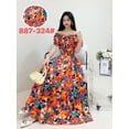 thumbnail image 1 of JUNWELL Robe Vestidos Maxi Longue Robe Femmes Été Vêtements Indiens Bohème Coton Lin Floral Manches Courtes Style Coréen Décontracté, 1 of 7