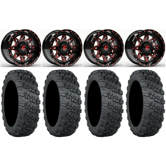 Fuel Lethal Red 15" Wheels 33" Versa Cross V3 Tires Polaris RZR XP 1000 / PRO XP / Ranger XP 900/1000