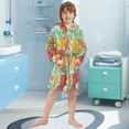 thumbnail image 5 of FORMRS Niños Bathrobe Unisex Hooded Robe Soft Plush Pajamas Sleepwear, Size 4-6T, Vibrant Tomatoes, 5 of 7