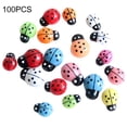 thumbnail image 2 of Naierhg 100Pcs Ladybugs Smooth Charming Colorful 3D Ladybugs Ornaments, 2 of 8