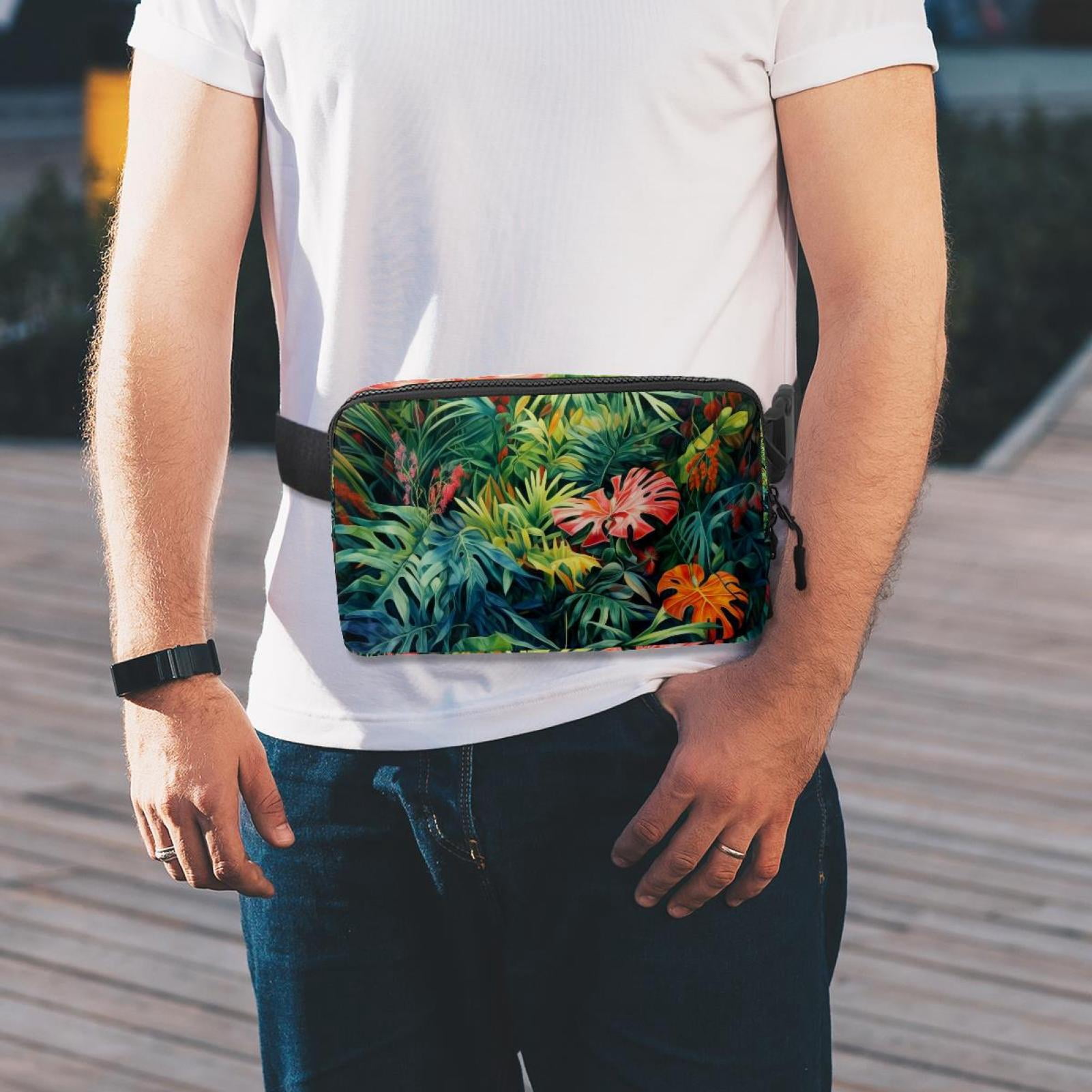 Tropical plants Lightweight Adjustable Running Belt with Extension Strap for Unisex - Fanny Pack Waist Bag for Fitness and Exercise