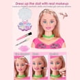 thumbnail image 3 of Cabeza de muñeca Barbie para juguetes de peinado, cabeza de muñeca con secador de pelo, espejo, cepillo cosmético, kit de juguetes de peluquería y juguetes de maquillaje para niñas pequeñas, 3 of 5