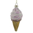 thumbnail image 3 of Northlight 4" Vanilla Ice Cream Cone Glass Christmas Ornament, 3 of 7