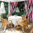 thumbnail image 4 of Outdoor Curtains for Patio Waterproof, Pink Stripe Windproof Pravicy Outside Porch Blackout Curtain, Gradient Grey Moire Geometric Modern Abstract Sun Blocking Curtains for Cabana 2 Panels 54"x108", 4 of 9
