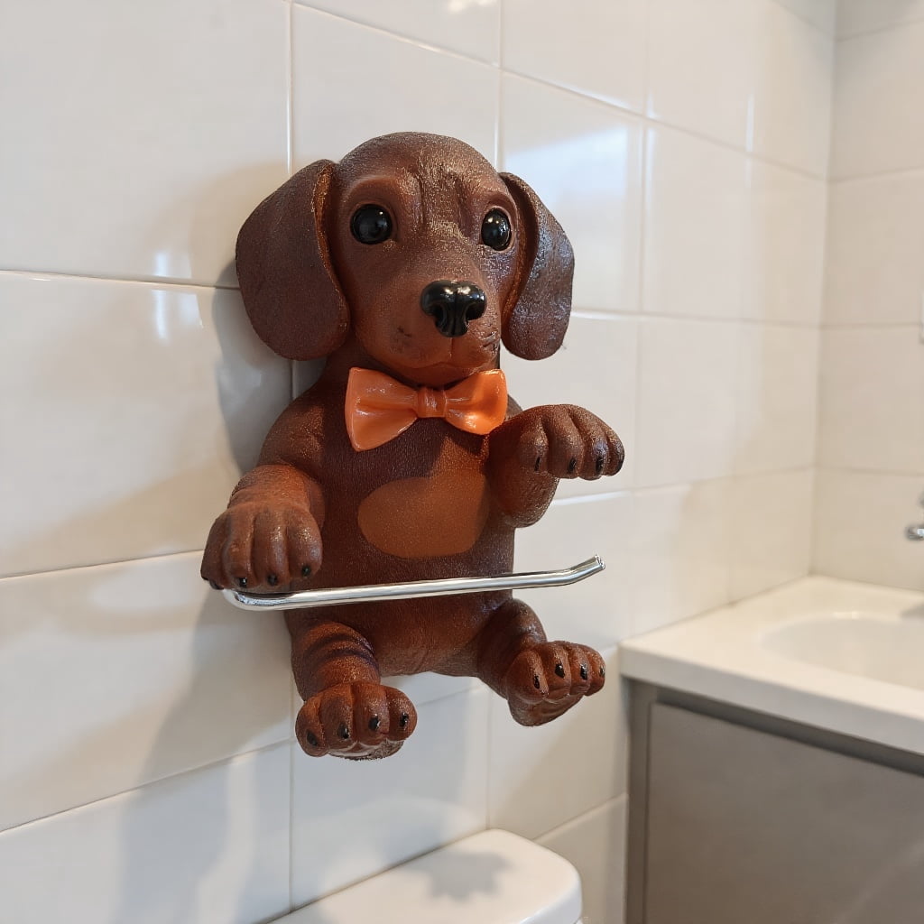 2025 New Dogs Toilet Roll Holder Series,Super Realistic Puppies Eyes On You Tissue Rack,3D Resin Cute Dog Towel Rack,Wall Mouted Toilets Paper Storage Dispenser for Home Bathroom Kitchen,Dachshund