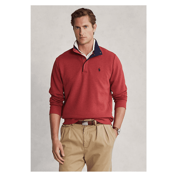 Polo Ralph Lauren Double-Knit Tech Mockneck Sweatshirt Pullover VEN RED HE M