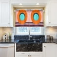 thumbnail image 5 of Yayeee Kitchen Curtains Tier Pair Light Filtering 27"x36" Rod Pocket Short Cafe Window Panel, Orange Circle, 5 of 7