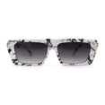 thumbnail image 2 of Retro Flat Top Mod Narrow Rectangular Fashion Sunglasses White Marble Smoke, 2 of 4
