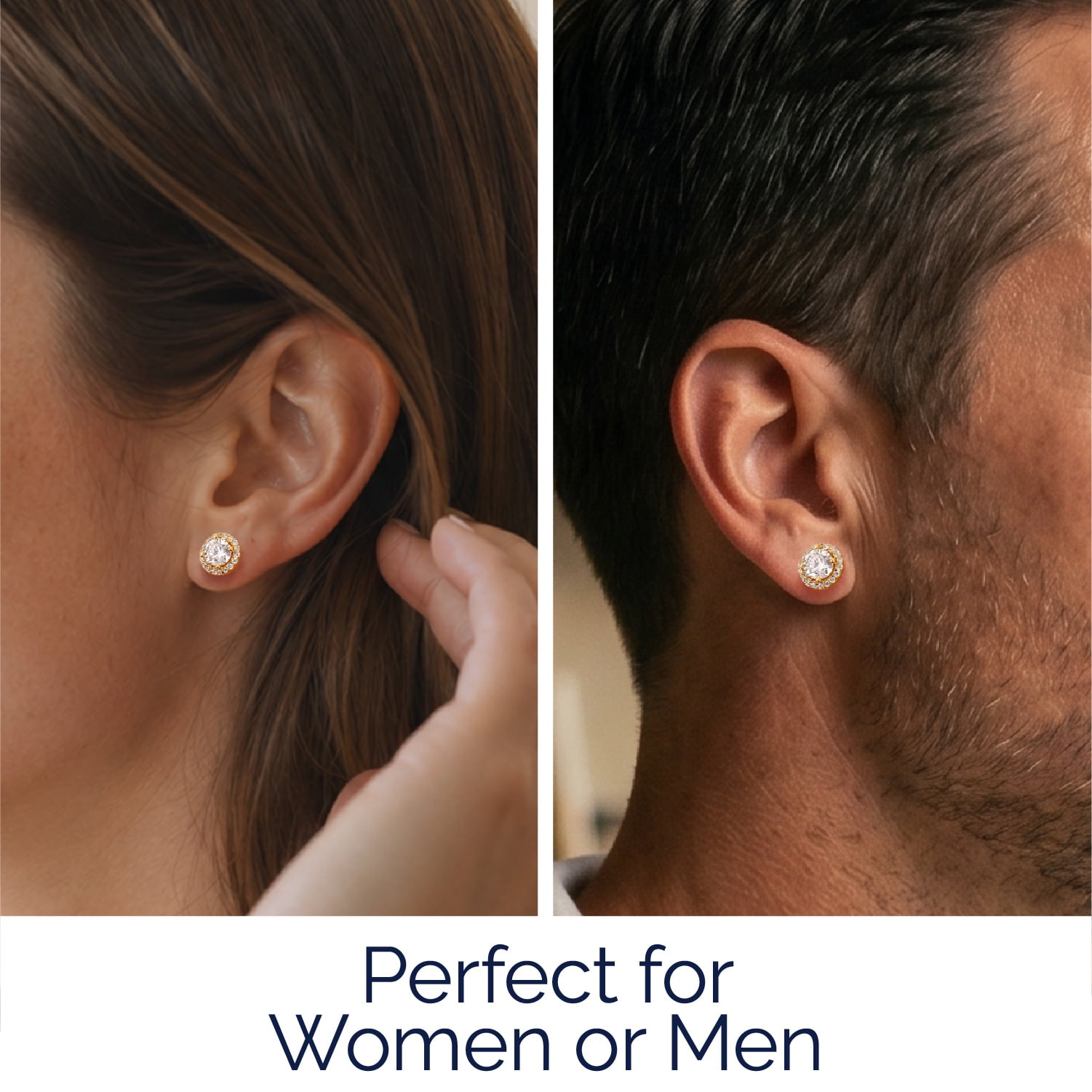MomentWish 0.6 Carat D Color VVS1 Moissanite Earrings for Women in 14K Gold Plated Gifts for Mother's Day Christmas