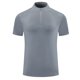 thumbnail image 1 of pstuiky Camisas de verano para hombre, de color sólido, transpirables, de malla elástica, ajustadas, cómodas, deportivas, informales, con cremallera, de manga corta y cuello redondo, 1 of 3