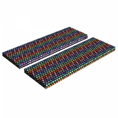 

Flower Bench Cushion Set of 2 Colorful Vibrant Daisy Blossom Motifs Classic Hexagonal Comb Pattern Flower Standard Size Foam Pad and Decorative Cover Multicolor by Ambesonne