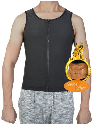 Men Waist Trainer Short sleeve Hot Sauna Suit Corset Body Shaper Tank Top  Workout Shirt 