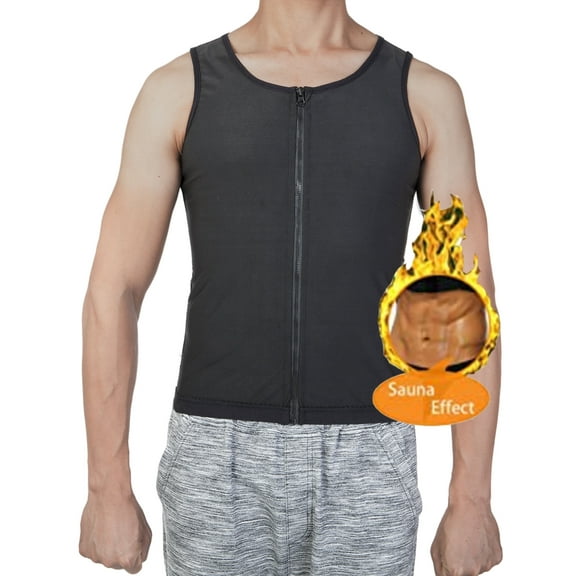 LELINTA Men Waist Trainer Vest Neoprene Weightloss Corset Compression Sauna Sweat Vest Body Shaper Zipper Slimming TaLELINTA Top Shapewear Workout Shirt