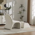 thumbnail image 2 of 24.8 "Amplia silla sin brazos tapizada moderna con almacenamiento otomano, silla de acento de chenilla para sala de estar, dormitorio, oficina y sala de lectura, 2 of 5