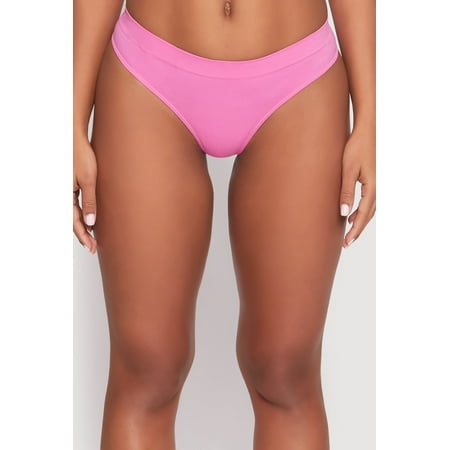 Rainbow Shops Female Adult Seamless Basic Solid Thong Panty Seamless  Solid  Final Sale - No Returns