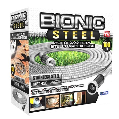 Bionic Steel Stainless Steel Super Durable Metal Garden Hose Lightweight & KinkFree, 100 ft