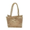 thumbnail image 1 of Beach Bag Foldable Lace Design High Capacity Square Exquisite Clothing Matching Wear-resistant Women Embroidery Tote Handbag Daily Use, 1 of 10