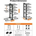thumbnail image 4 of Pots and Pans Organizer: under Cabinet, 20.8" Height Heavy Duty 120LBS Pots Pans Organizer Rack for under Cabinet 8-Tier Adjustable for Big Stockpots, Dutch Oven, Cast-iron Pans, Heavy Cookware, 4 of 8