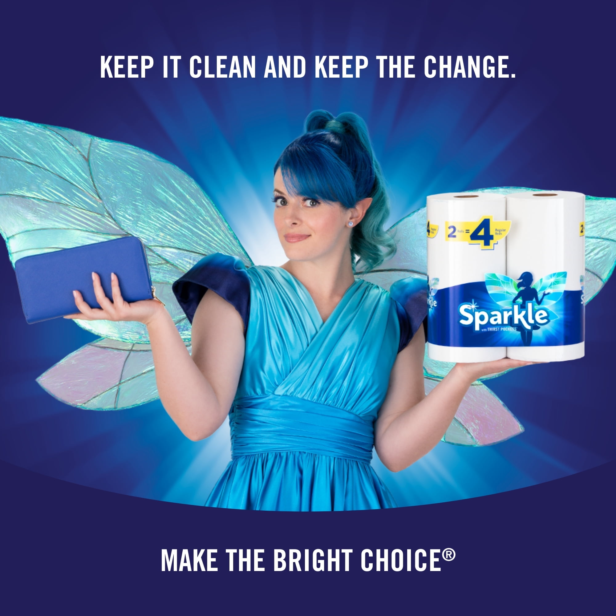 Sparkle Tear-a-Square Paper Towels, 4 Double Rolls