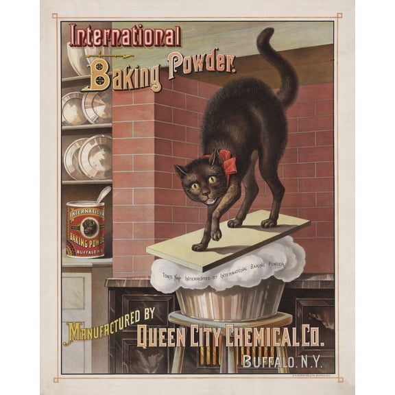 Print: International Baking Powder. Manufactured By Queen City Chemical