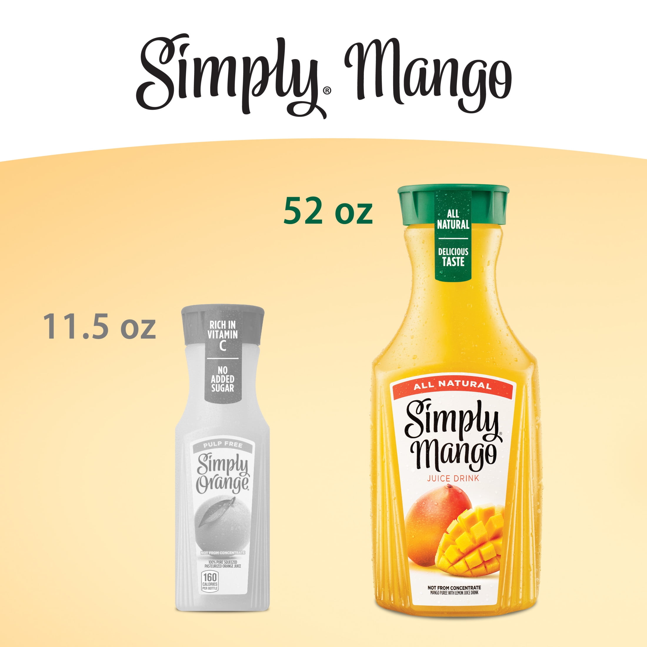 Simply Mango Juice Drink Bottle, 52 fl oz