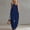 Dark Blue, variant on Women's Half Zip Contrast Trim Jumpsuit – Sleeveless Loose Wide Leg with Pockets, Casual Summer One Piece White，XL