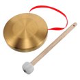 thumbnail image 1 of Luxshiny 1 Set Gong Instrument in Golden Color with Round Shape Suitable for Cultural Performances, 1 of 8