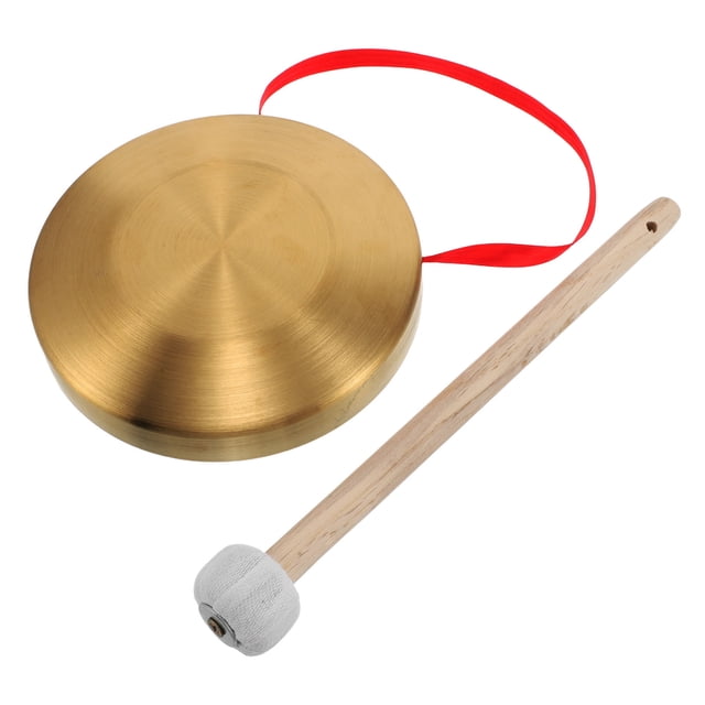 Luxshiny 1 Set Gong Instrument in Golden Color with Round Shape Suitable for Cultural Performances