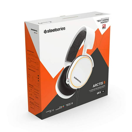Steelseries 61507 Arctis 5 RGB 7.1 Gaming Headset White 2019 Edition (Best Gaming 7.1 Headset 2019)