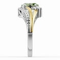 thumbnail image 3 of OMRE 925 Silver and 10K Yellow Gold Genuine Peridot Birthstone Ring For Women, 3 of 4