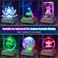 thumbnail image 4 of LED Light Base for 3D Crystal Glass Art, 6 Colors Square Display Stand Plate Flat Spherical Recess Show Crystal Ball Stand with Sensitive Touch Switch, LED Display Base for Valentine's Day Decor, 4 of 5