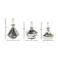 thumbnail image 3 of DecMode 10", 10", 11"H Silver Glass Decorative Jars, 3-Pieces, 3 of 9