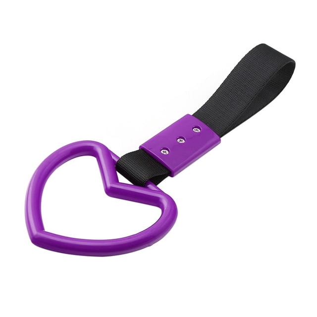 SPRING Heart shaped Car Electrostatic Strap Decorative Hanging Ring Rear Bumper Ring black + purple