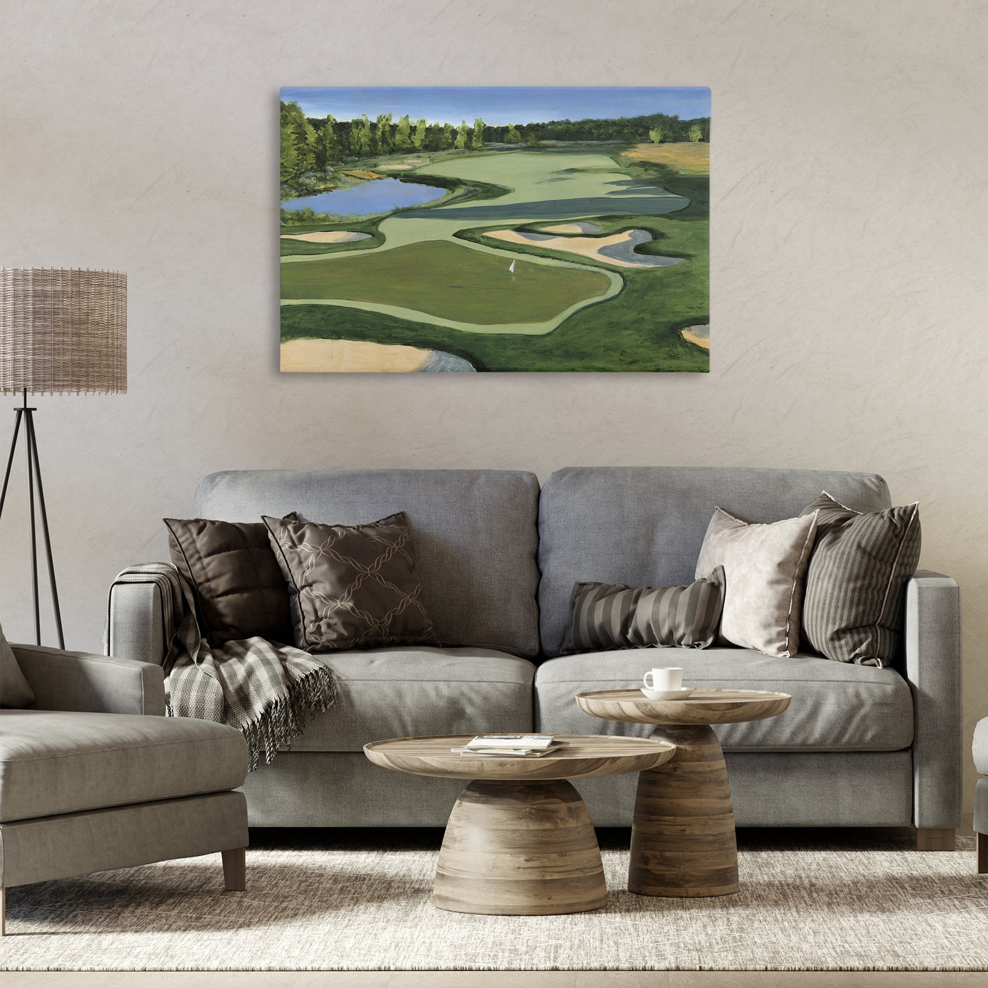 Stupell Industries Traditional Golf Course Landscape Painting Gallery Wrapped Canvas Art Print Wall Art, 36 x 24