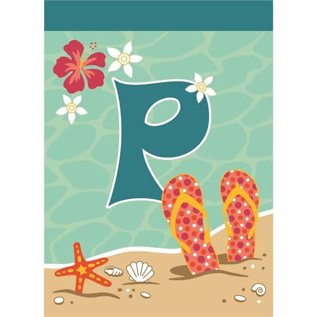 Magnolia Garden Flags M030032 Monogramme Tong P Polyester Drapeau de Jardin