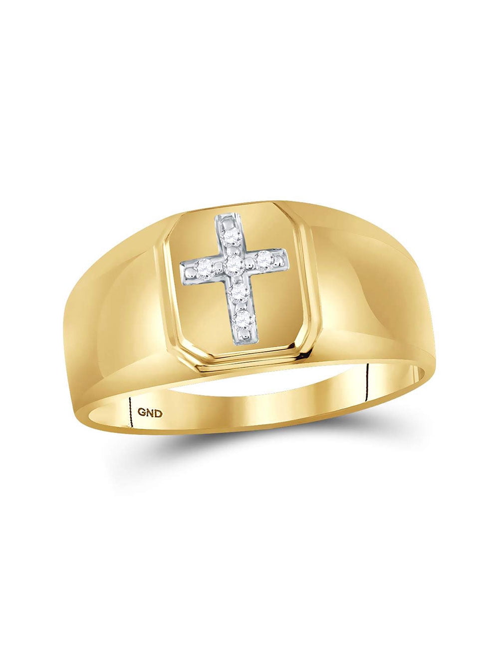Big Jesus Cross Square Ring Solid 14k Yellow White Gold Mens Large Crucifix Band Two Tone 14MM