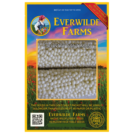 Everwilde Farms - 100 Country Gentlman Sweet Corn Seeds - Gold Vault Jumbo Bulk Seed