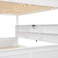 thumbnail image 4 of Bellemave Full XL Over Queen Size Bunk Bed, Wood Queen Bunk Beds with Charging Station and Bookcase Shelves Heavy Duty Floor Bunk Bed for Teens, Adults (Antique White), 4 of 10