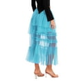 thumbnail image 3 of Lnzyyephy Women's Summer Long Mesh Skirt Solid Color Sheer Flowy Skirt for Travel, Beach, Photography, 3 of 8