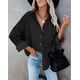 thumbnail image 2 of Camisa lisa de mujer, camisa de pana, blusa túnica con cuello en V, 2 of 4