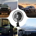 thumbnail image 6 of PPgejGEK 6-Inch Car Mounted Fan 12V Adjustable Two-Speed Settings Oscillating Function Strong Wind Cooling for Vehicle Interior with Suction Cup Clip Mount Portable Design Stainless Steel Plastic, 6 of 6