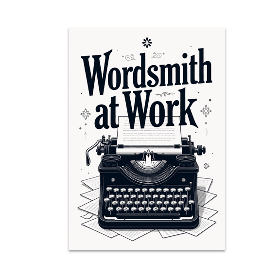 Wordsmith at Work Typography Art - Writer Decor - 13x19 Poster Print