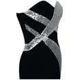 thumbnail image 7 of Angel-fashions Women's Strapless Sweetheart Contrast Sequin Criss-Cross Backless Classic Evening Dress Black, 7 of 7