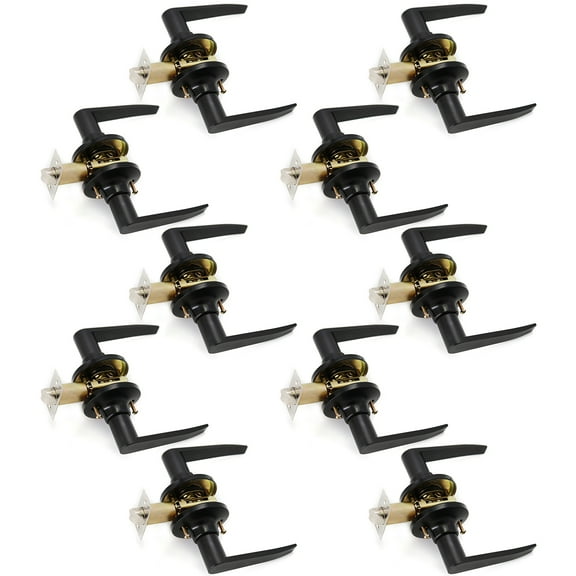 Lara Door Lever Black Passage Door Handle 10 Pack by Villar Home Designs