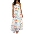 thumbnail image 1 of Gupgi Robe Sans Bretelles pour Femmes Boho Fluide Longue Robe Tube Épaules Dénudées Ample Robe de Plage, 1 of 7
