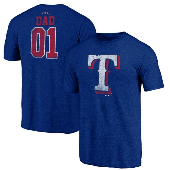 Men's Royal Texas Rangers Father's Day Greatest Dad Tri-Blend T-Shirt