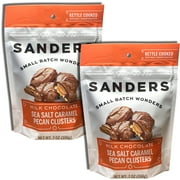 Sanders Small Batch Milk Chocolate Sea Salt Pecan Caramel Cluster, 7 Oz, 2 Pack